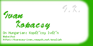 ivan kopacsy business card